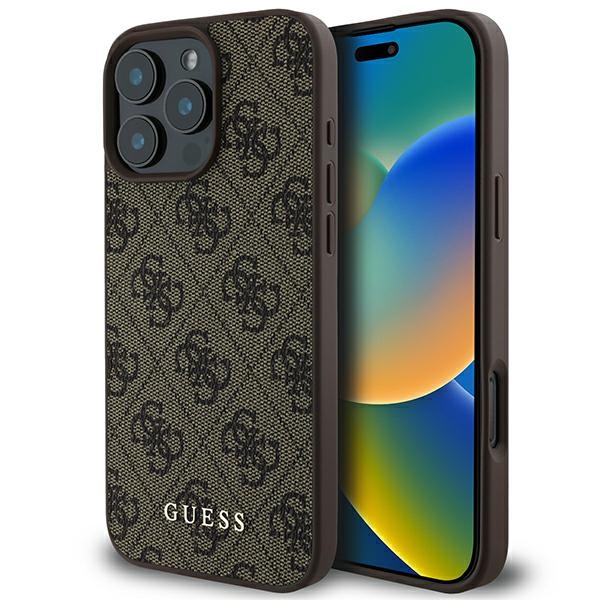 Guess 4G Klasikinis Dėklas telefonui iPhone 16 Pro Max - rudas