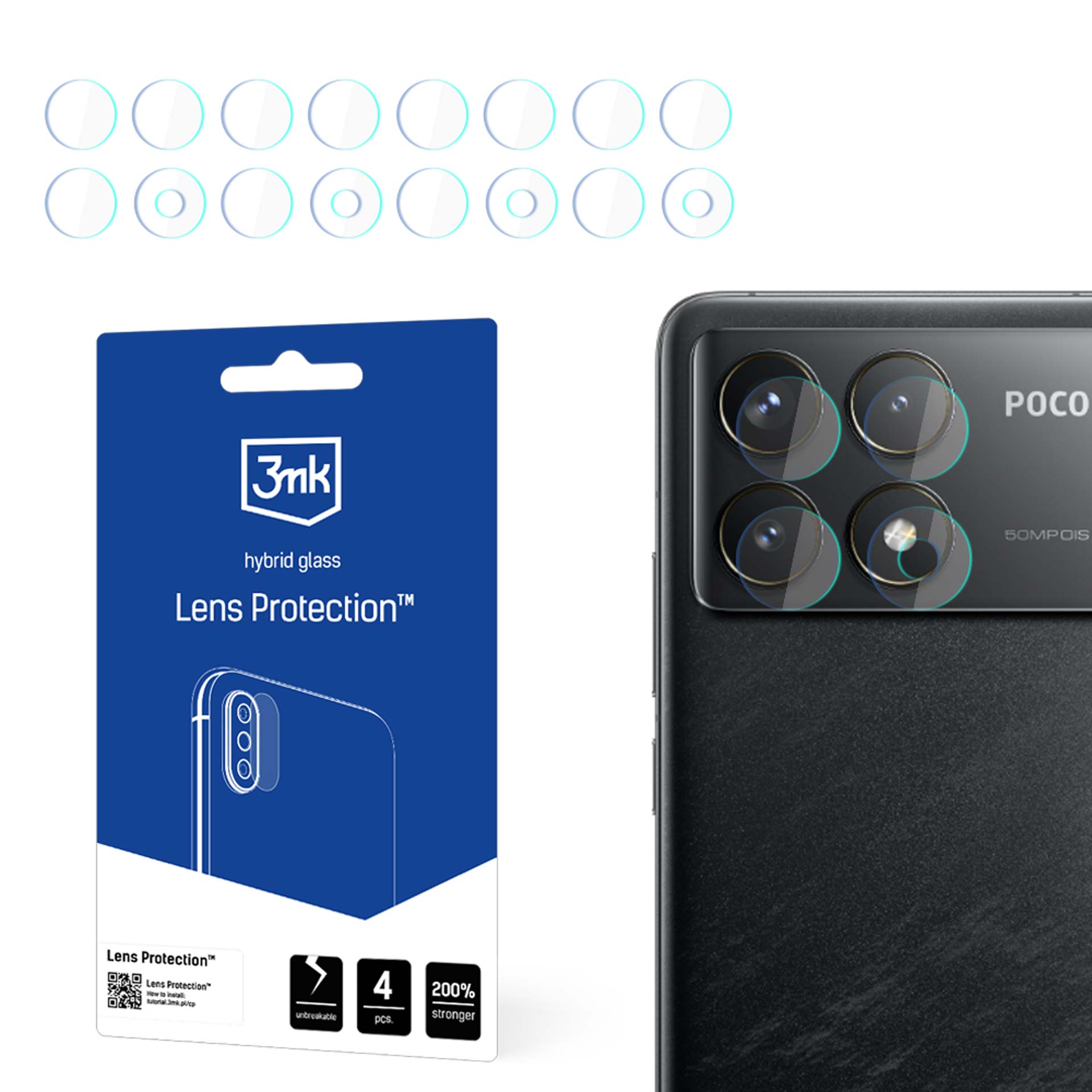 Защитное стекло для камеры 3mk Lens Protection Hybrid для Xiaomi Poco F6 Pro