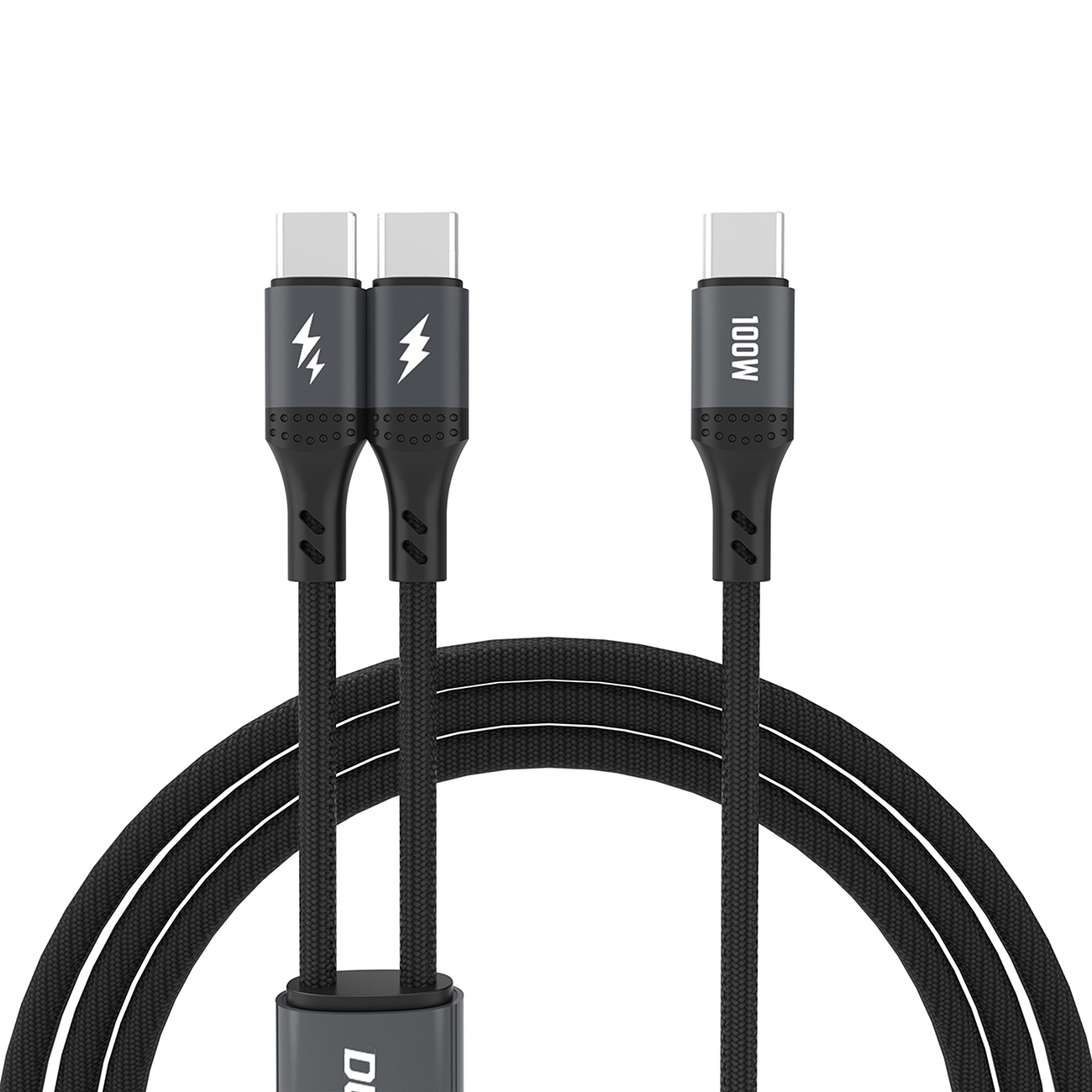 Dudao L3F 2in1 kabelis 100W 1.2m 2 x USB-C - juodas