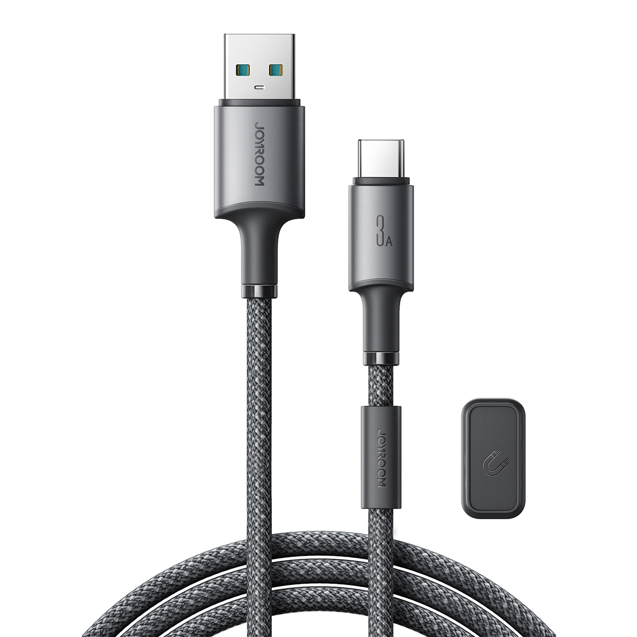 Кабель Joyroom S-A50 Unlimited Series 3A USB-A - USB-C с магнитным органайзером 1,2 м - серый