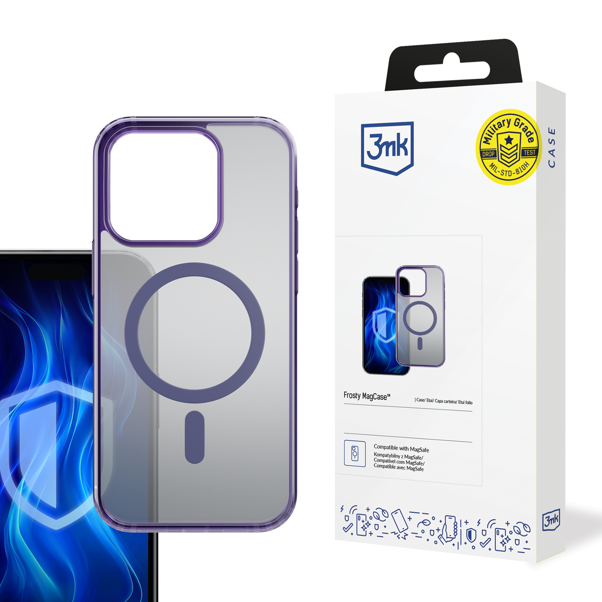 3mk Frosty MagCase фиолетовый Чехол для Apple iPhone 15 Pro Max - фиолетовый