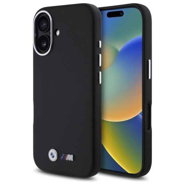 BMW M Smooth Full Wrapped Metal MagSafe Dėklas telefonui Apple iPhone 16 - juodas
