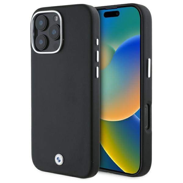 BMW ženklas pilnai apvyniotas metalinis Magnetinis dėklas telefonui iPhone 16 Pro - juodas