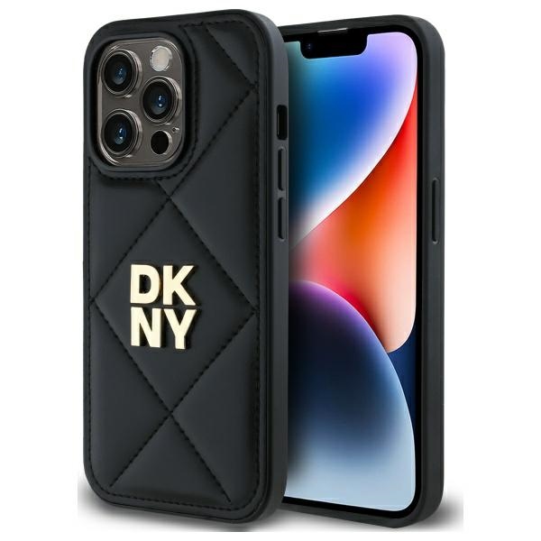 DKNY Quilted Stack Logo dėklas telefonui iPhone 14 Pro Max - juodas