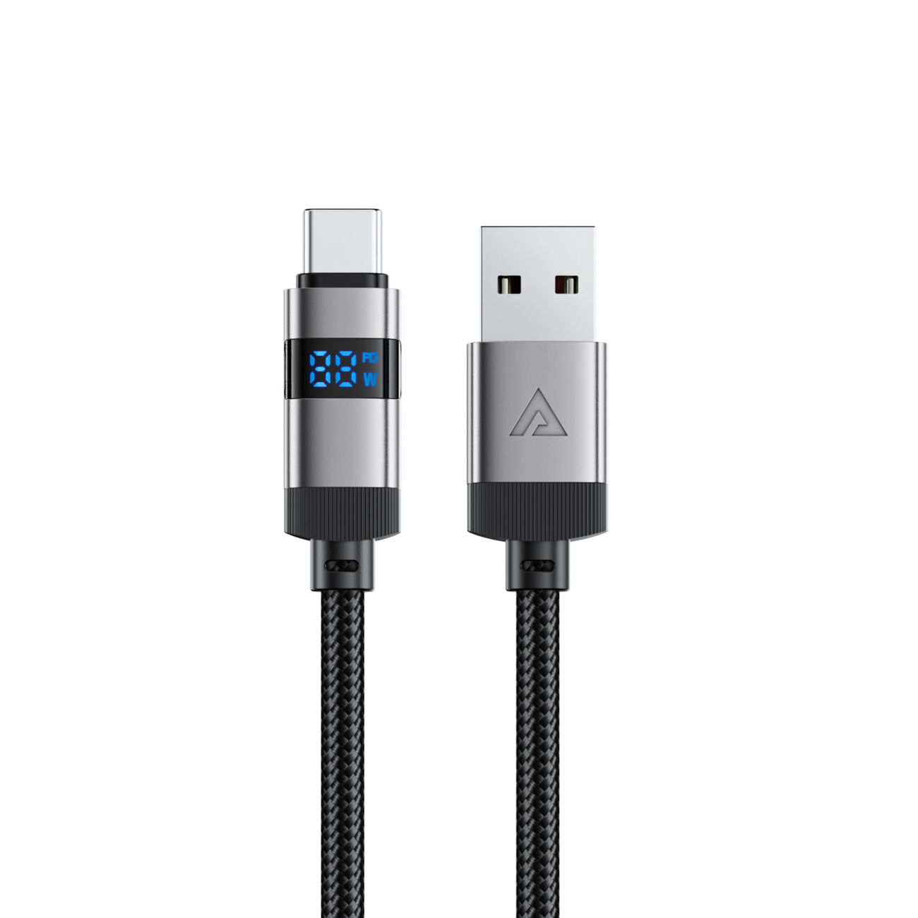 Acefast C15-04 кабель USB-A — USB-C с дисплеем 480Mb/s 66W 1.2м — чёрный