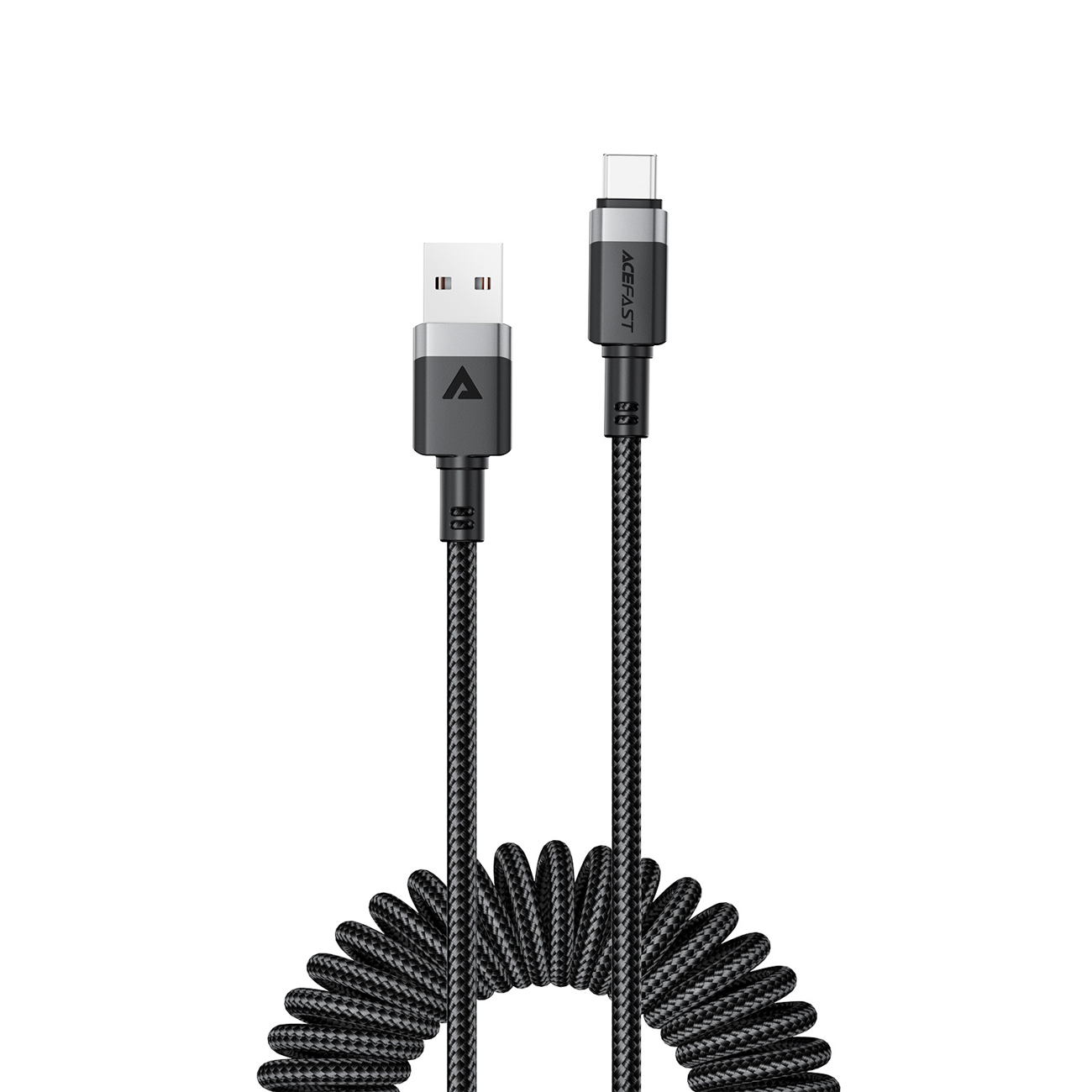 "Acefast C14-04" USB-A - USB-C kabelis Spring 480Mb/s 3A 1,2 m - juodas