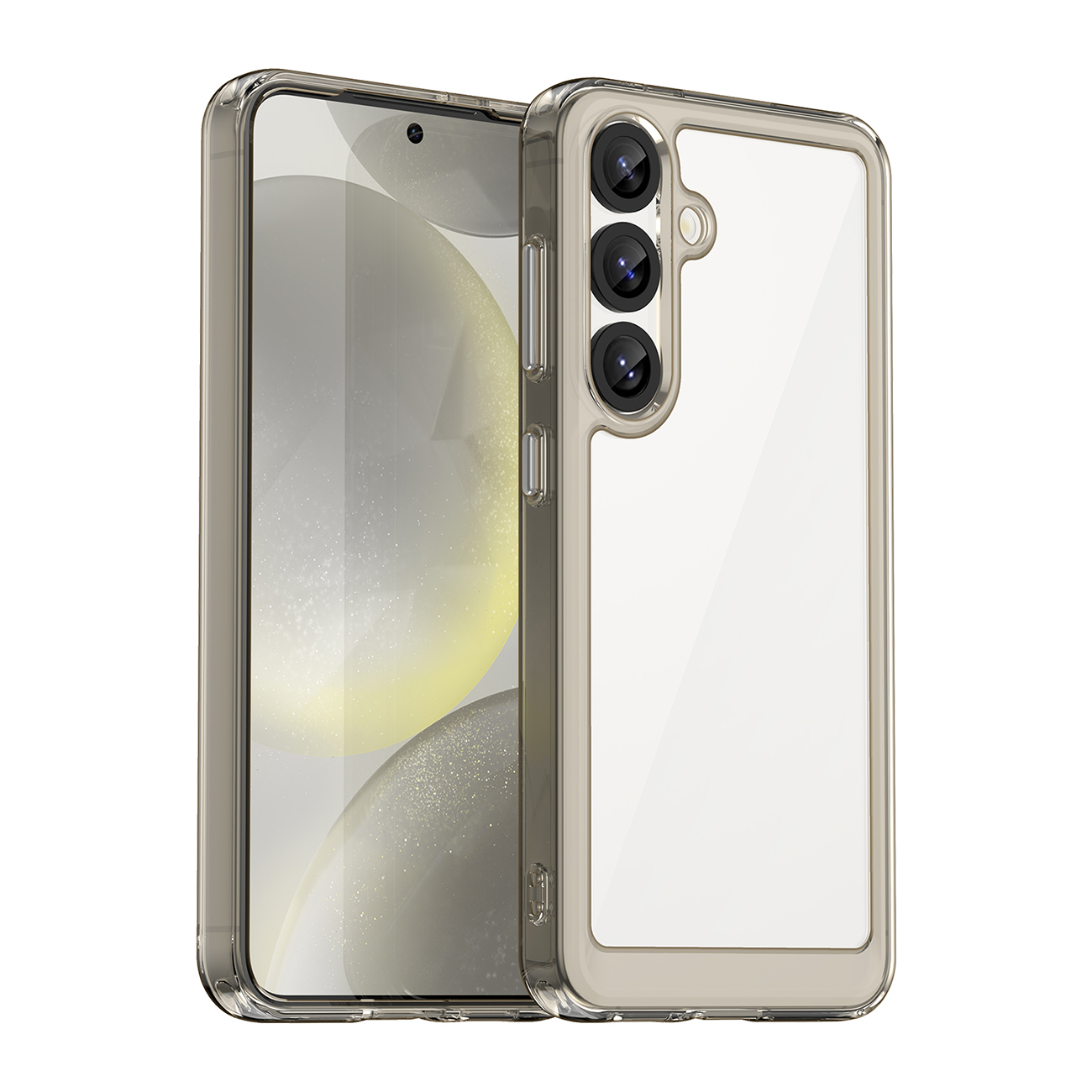 Kosminis dėklas su gelio rėmu Samsung Galaxy S25 - skaidrus juodas