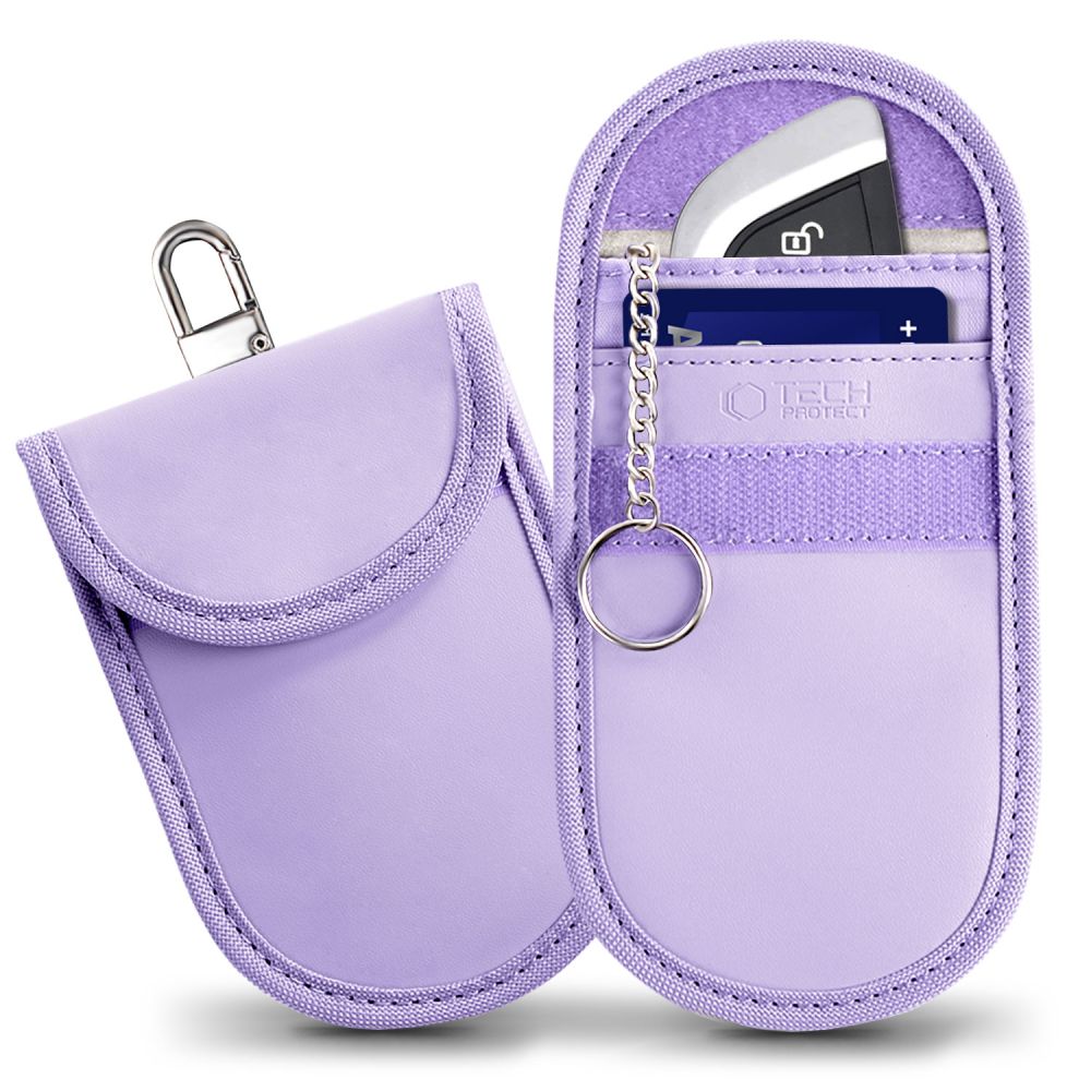 Tech-Protect KLR100 automobilio raktų dėklas su RFID apsauga - violetinis
