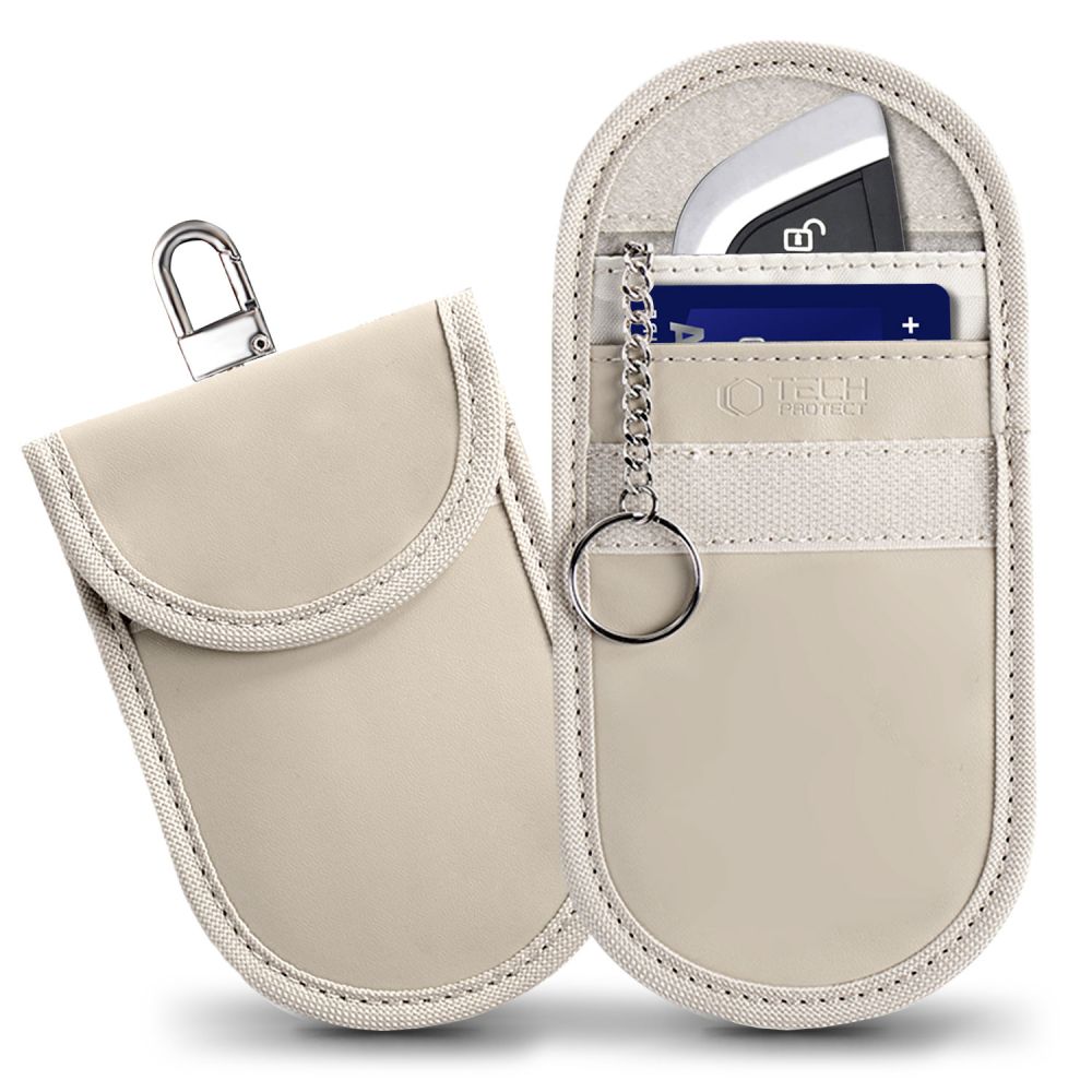Tech-Protect KLR100 automobilio raktų dėklas su RFID apsauga - smėlinis