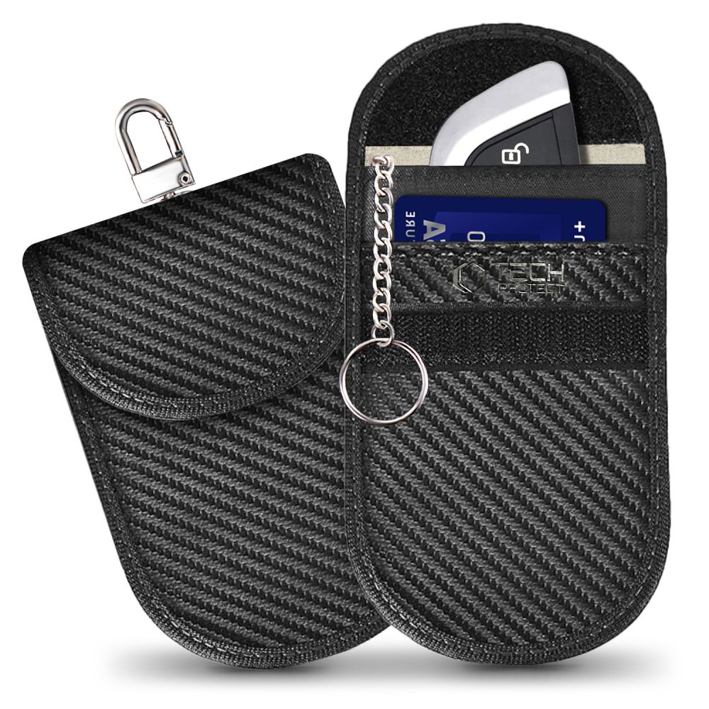 Tech-Protect KLR100 automobilio raktų dėklas su RFID apsauga - juodas - anglies