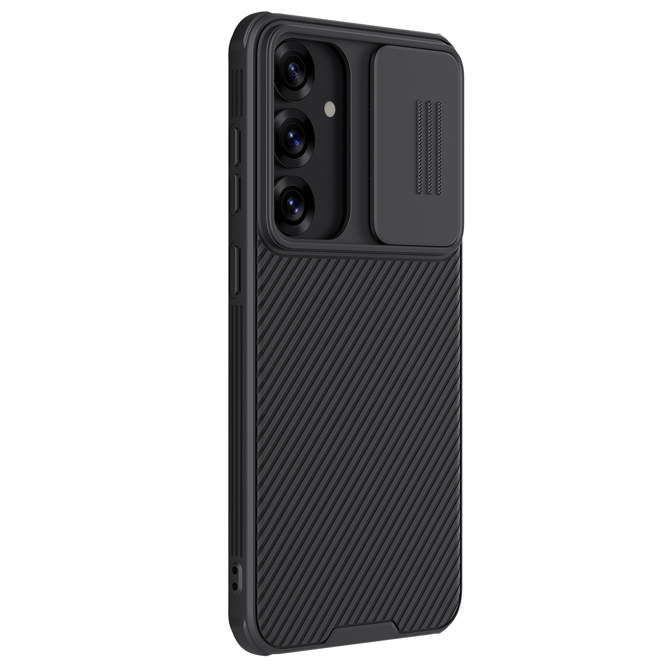 Nillkin CamShield Pro dėklas telefonui Samsung Galaxy S25 su kameros dangteliu - Juodas