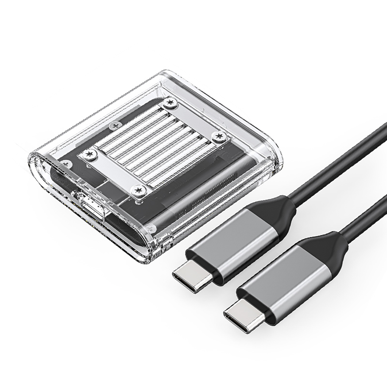 Orico TC20-M2-10G M.2 NVME USB-C 3.2 diskų dėklas - skaidrus