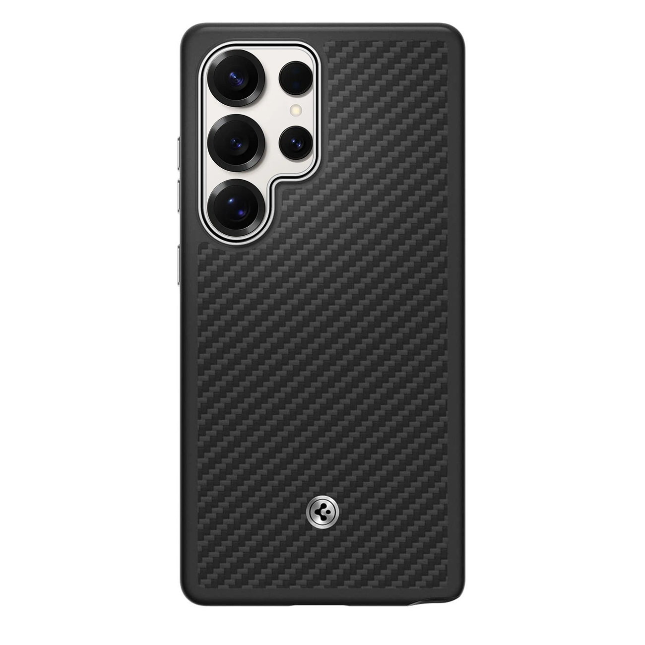 Spigen Enzo Aramid GP-FPS938PGABW silikoninis dėklas su įmontuotu MagFit žiedu Samsung Galaxy S25 Ultra - juodas