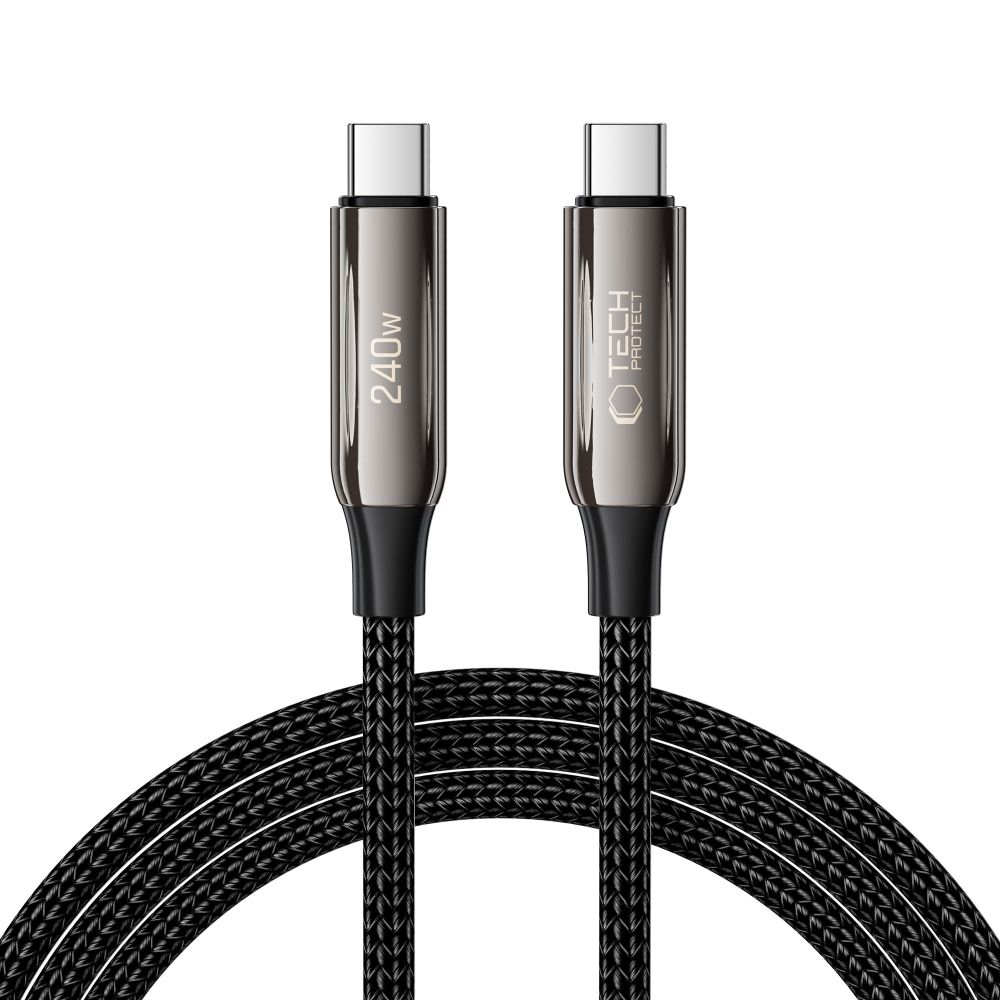 Tech-Protect UB10T Ultraboost USB-C PD240W/QC4.0 laidas 200cm - juodas