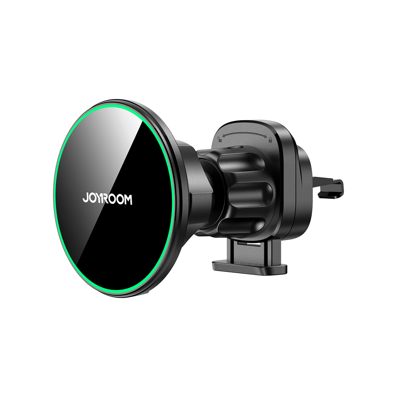 Belaidis automobilinis įkroviklis-laikiklis Joyroom (JR-ZS412) Magnetic Qi2 (MagSafe 15W) tvirtinamas ant ventiliacijos grotelių juodas
