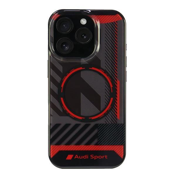 Audi IML Sport Magnetinis iPhone 16 Pro 6.3" juodas/juodas kietas dėklas AUS-IMLMIP16P-RSQ/D2-BK