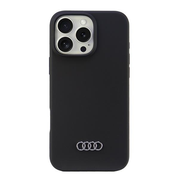 Audi Silikoninis dėklas telefonui iPhone 16 Pro Max 6.9" juodas/juodas kietas dėklas AU-LSRIP16PM-Q3/D1-BK