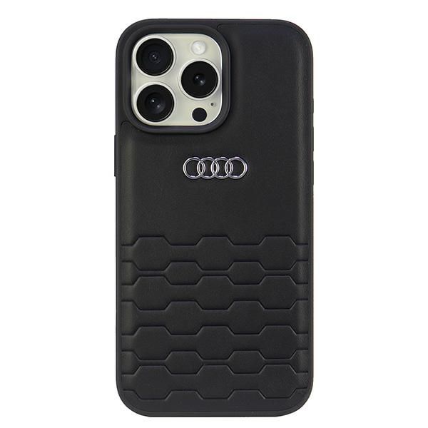 Audi Sintetinės odos iPhone 16 Pro Max 6.9" juodas/juodas kietas dėklas AU-TPUPCIP16PM-GT/D2-BK