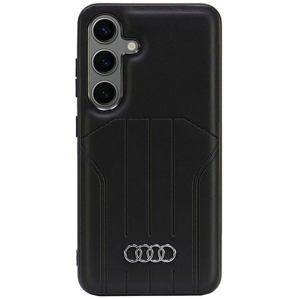 Audi Sintetinės odos Magnetinis dėklas telefonui S24 S921 juodas/juodas kietas dėklas AU-TPUPCMS24-Q5/D1-BK