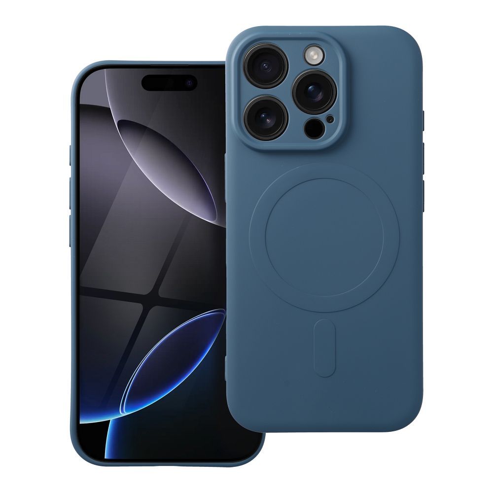 Silikoninis magnetinis dėklas telefonui, suderinamas su MagSafe, skirtas iPhone 16 Pro, mėlynas
