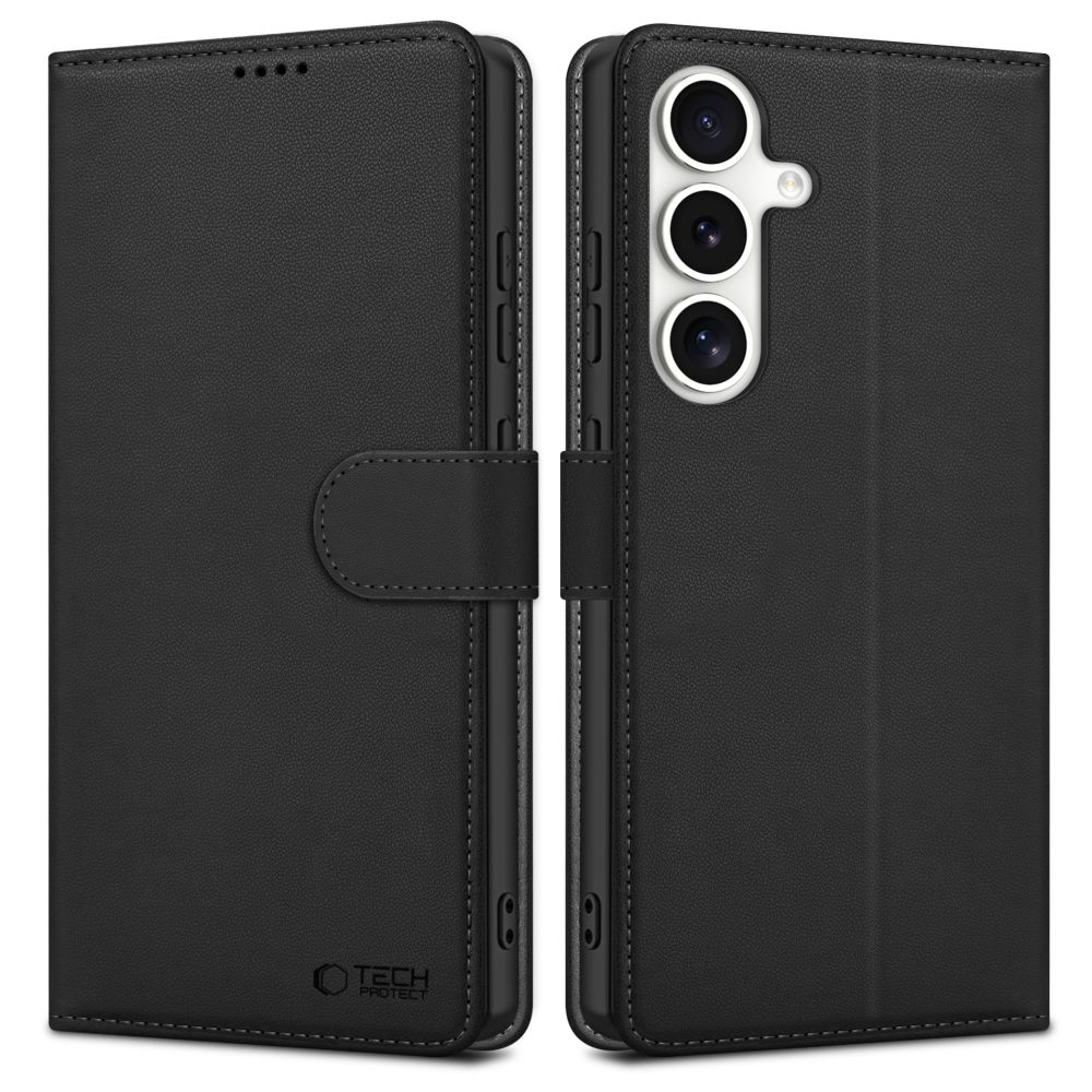Tech-Protect piniginės tipo dėklas telefonui Samsung Galaxy S25 - juodas