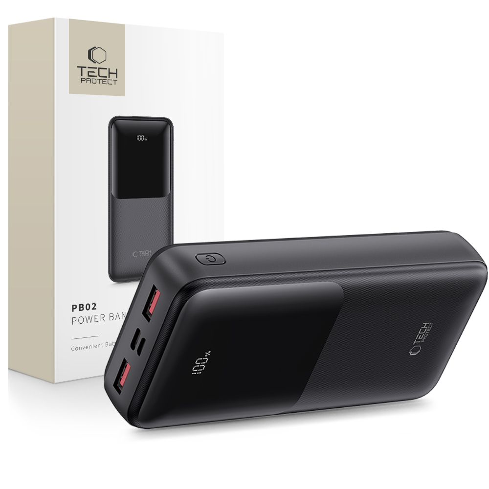 Išorinė baterija Tech-Protect PB02 20000mAh 22.5W - juoda