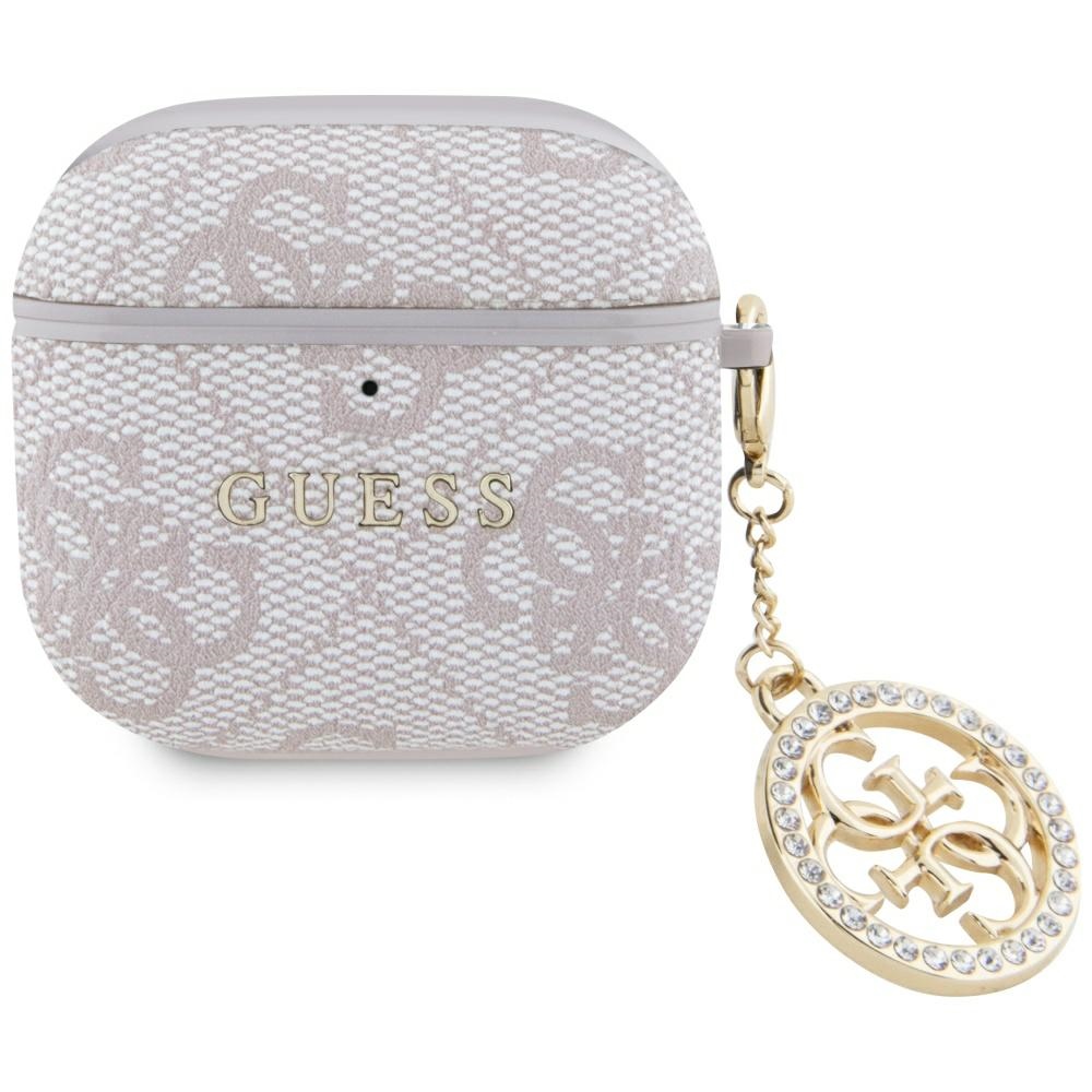 Guess 4G Strass Charm dėklas AirPods 4 - rožinis