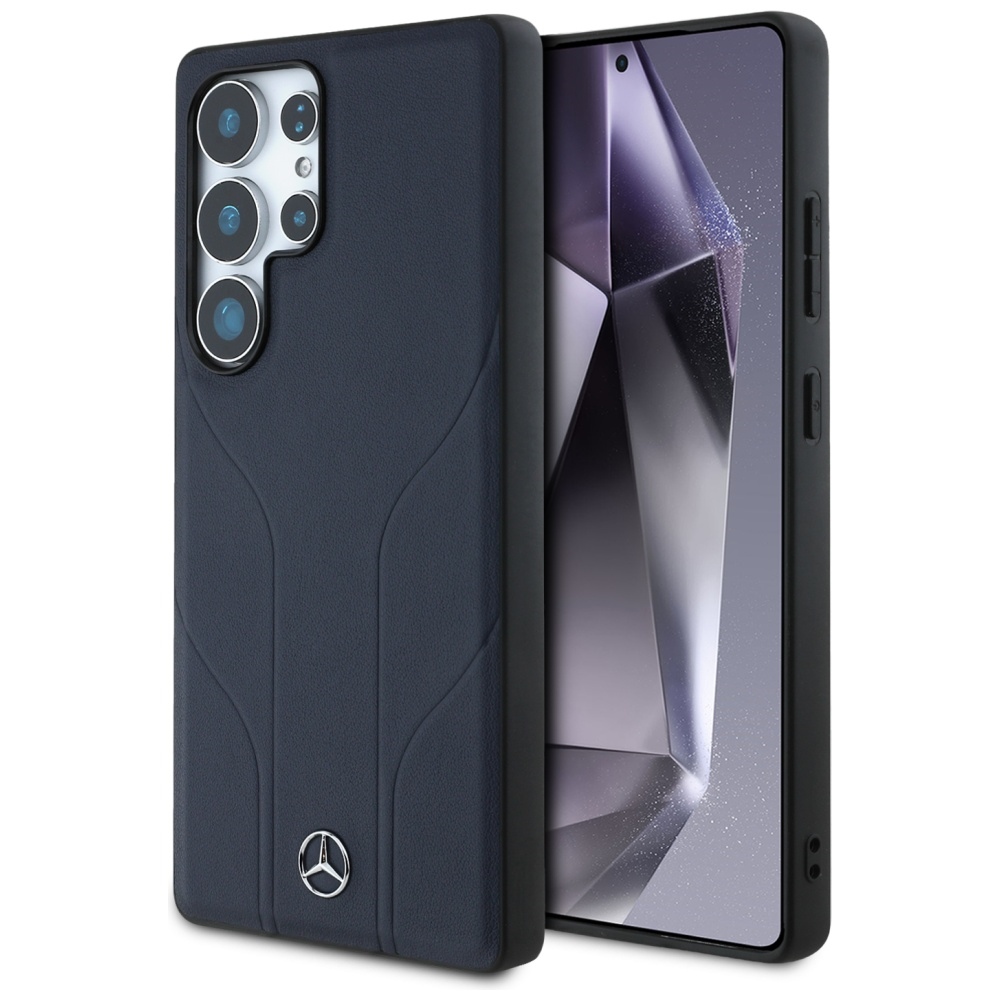 Mercedes Odinis Įspaustos linijos Magnetinis dėklas Samsung Galaxy S25 Ultra - mėlynas