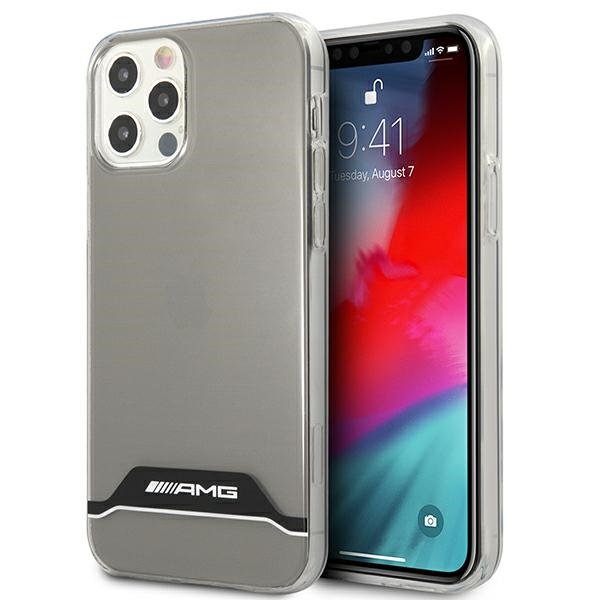 AMG Electroplate juodas ir baltas dėklas iPhone 12 / 12 Pro - skaidrus