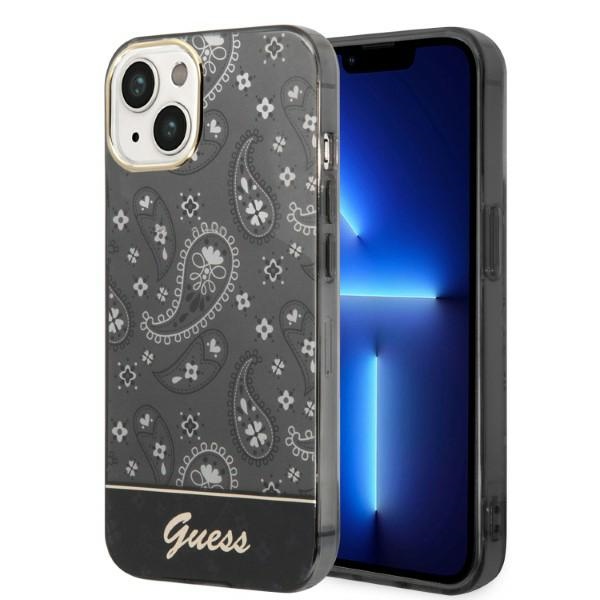 Guess Bandana Paisley dėklas telefonui iPhone 14 / 15 / 13 6.1 - juodas