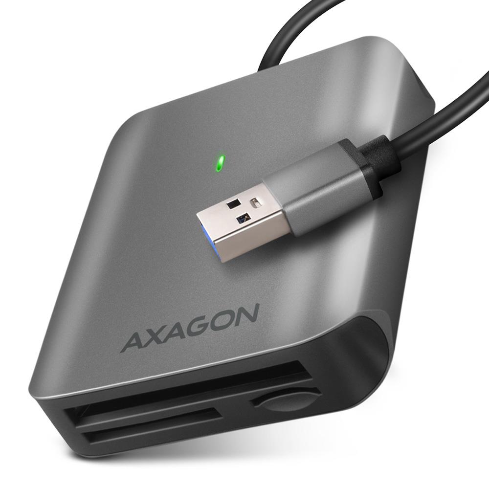 USB3.2 atminties kortelių skaitytuvas 3 lizdų SD MicroSD CF CRE-S3 Axagon