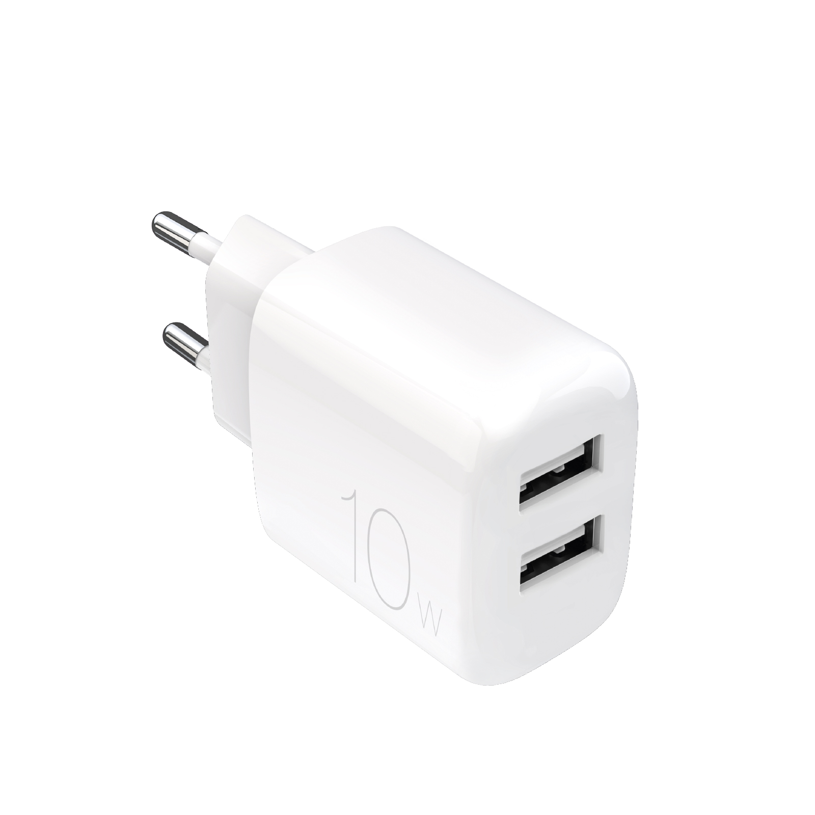 Puro PROLITE 10W 2x USB-A sieninis įkroviklis - baltas
