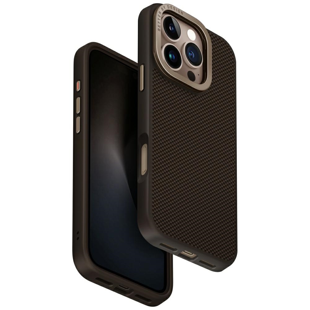 Uniq Keva Max Magclick įkrovimo kamera su stovu dėklas telefonui iPhone 16 Pro - ruda