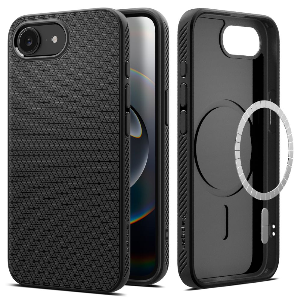Spigen Liquid Air Mag MagSafe iPhone 16e dėklas - Matinis juodas