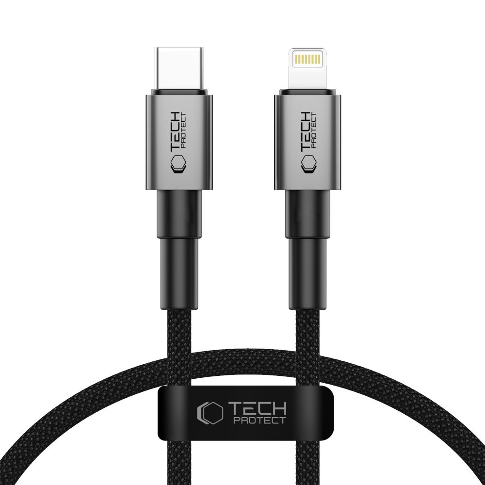 Tech-Protect Ultraboost DNA USB-C / Lightning PD27W/3A laidas 25 cm - pilkas