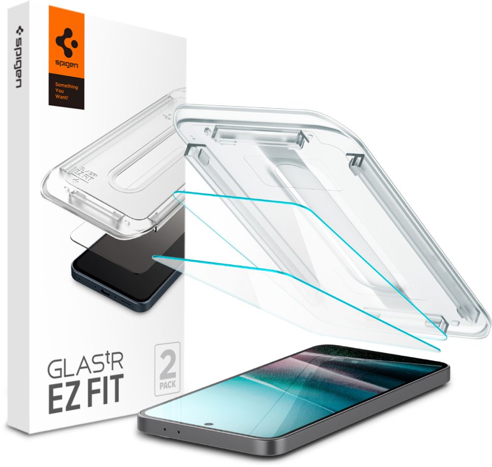 Spigen Glas.TR "Ez Fit" Temperuotas Stiklo 2-rinkinys telefonui Samsung Galaxy A36 5G - skaidrus