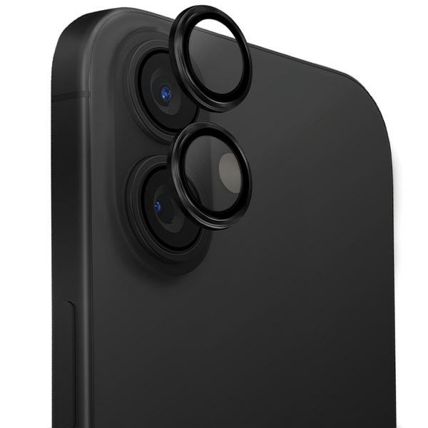 Uniq Optix aliuminio kameros objektyvo apsauga iPhone 16 / 16 Plus su aplikatoriumi - juodas