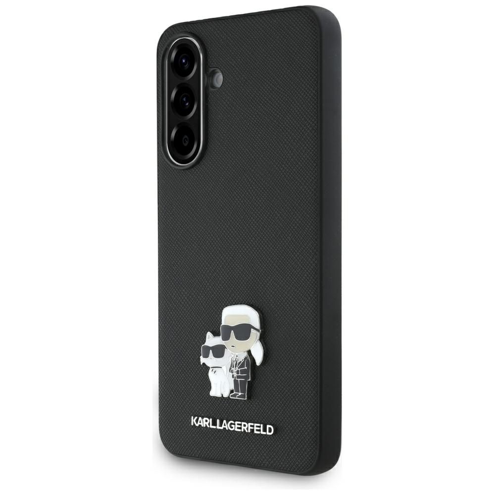 Karl Lagerfeld Saffiano dėklas su K&C metaliniu logotipu Samsung Galaxy A56 - juodas