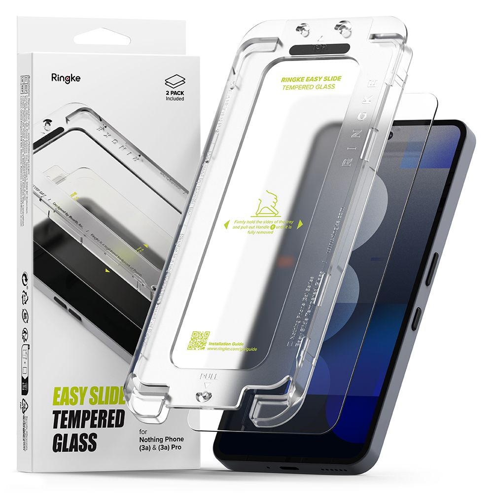 Ringke Easy Slide grūdintas stiklas 2 vnt. Nothing Phone 3A / 3A Pro - Skaidrus