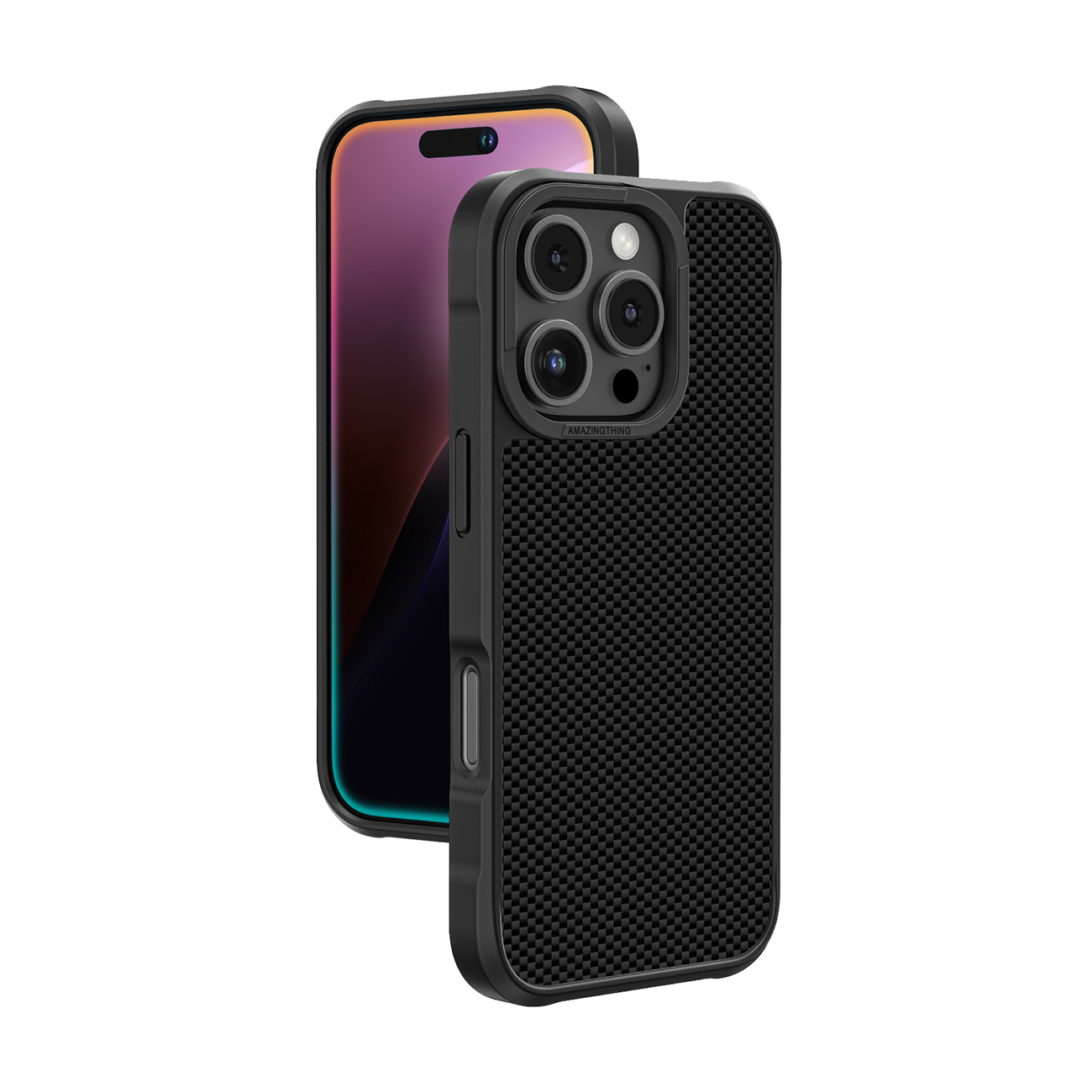 AmazingThing Titan Max dėklas su 600D aramido pluoštais iPhone 16 Pro Max - juodas