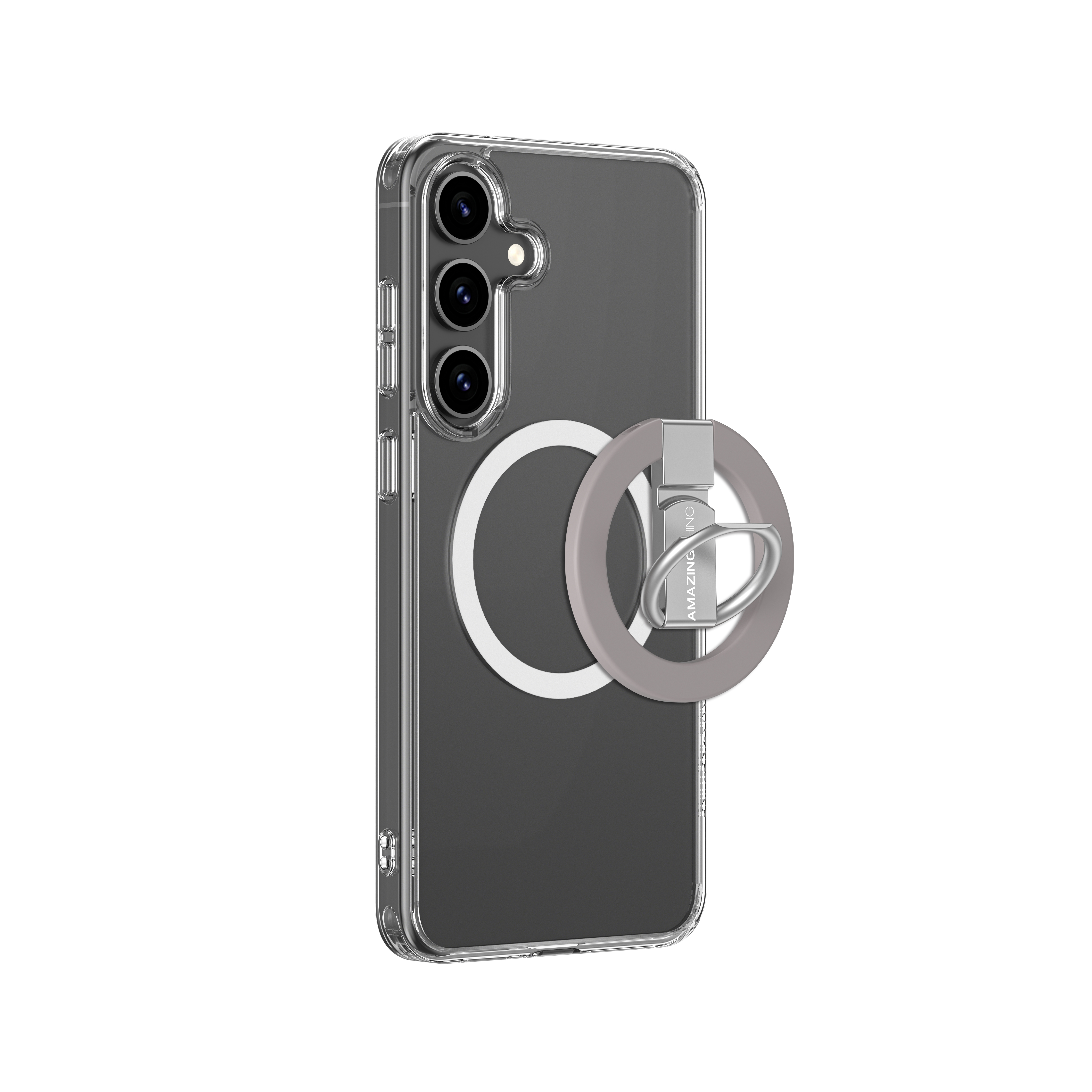 Dėklas telefonui Minimal Mag Case su magnetiniu žiedu ir magnetiniu žiedu Samsung Galaxy S25 – Skaidrus