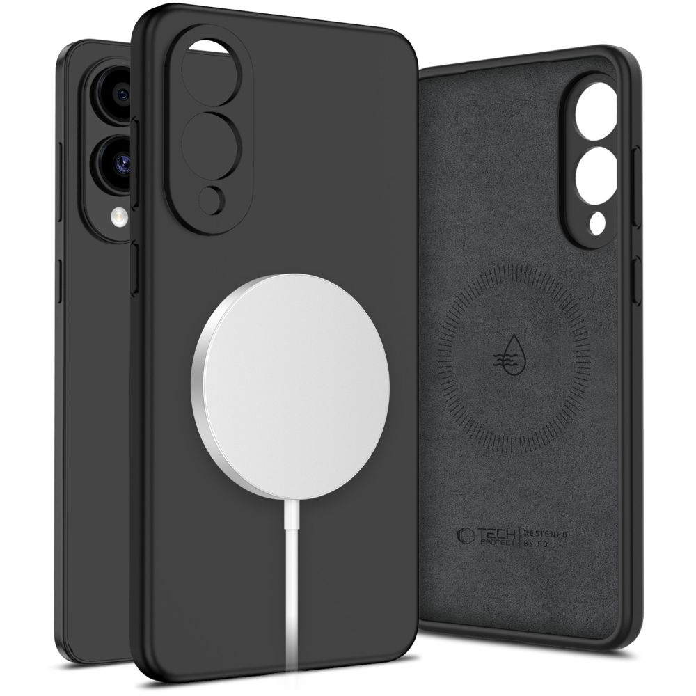 Tech-Protect Liquid Silicone Magnetinis dėklas Samsung Galaxy S25 Edge - juodas