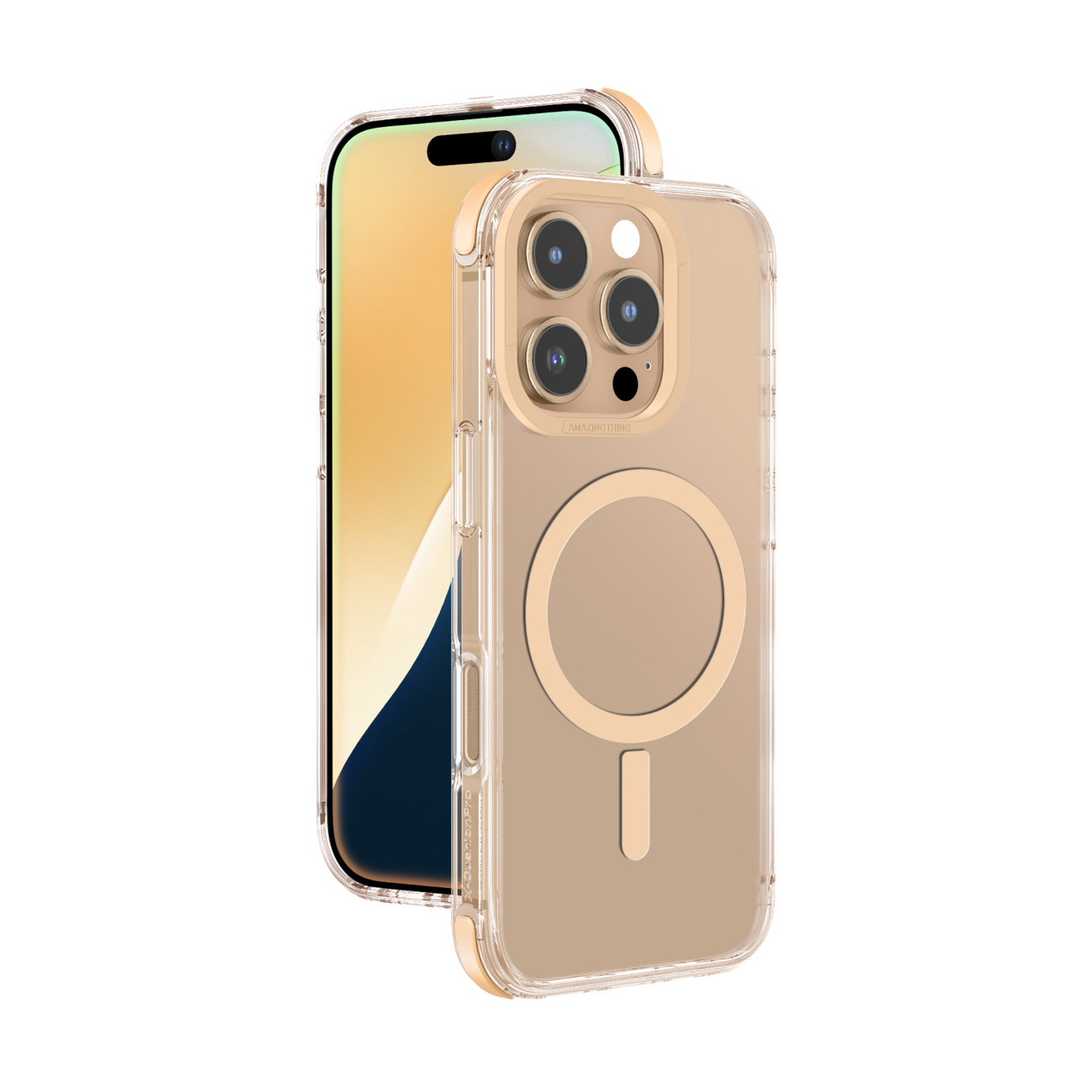 AmazingThing Omni Mag dėklas iPhone 16 Pro - rožinis auksas