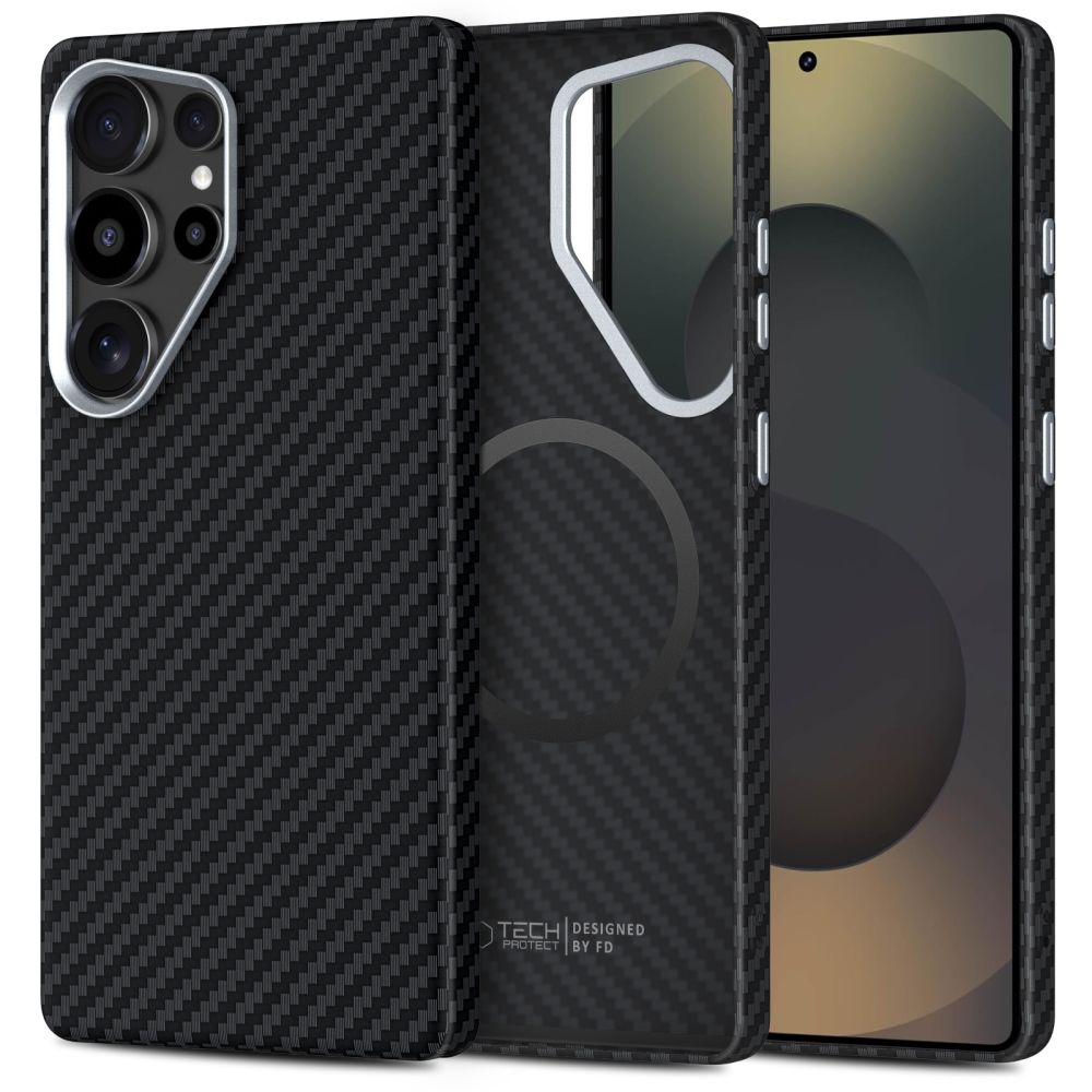 Tech-Protect Ion Carbon Magnetinis dėklas Samsung Galaxy S25 Ultra - juodas
