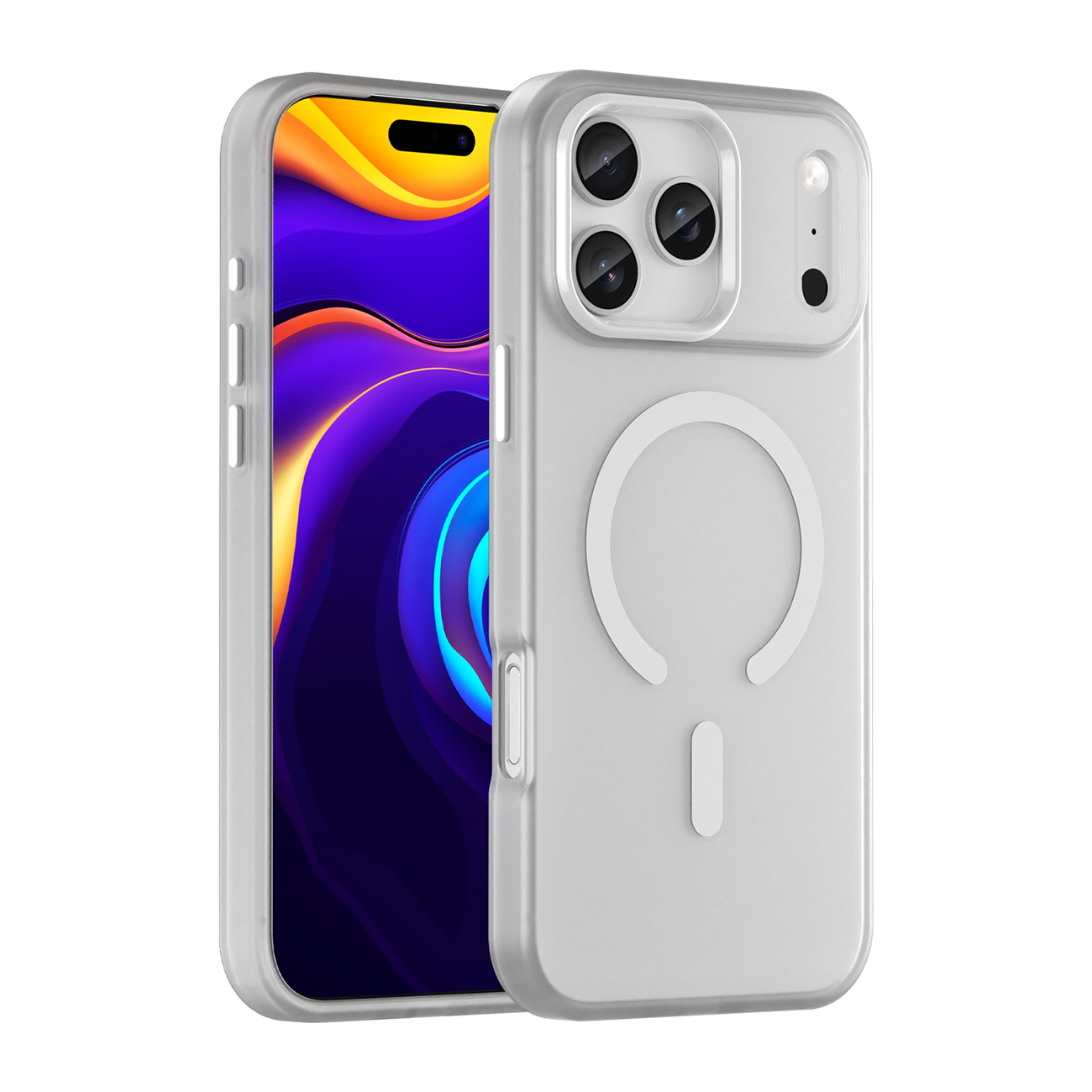 Dėklas Magnetic Abrasive (MagSafe) skirtas iPhone 17 Pro Max Matte White