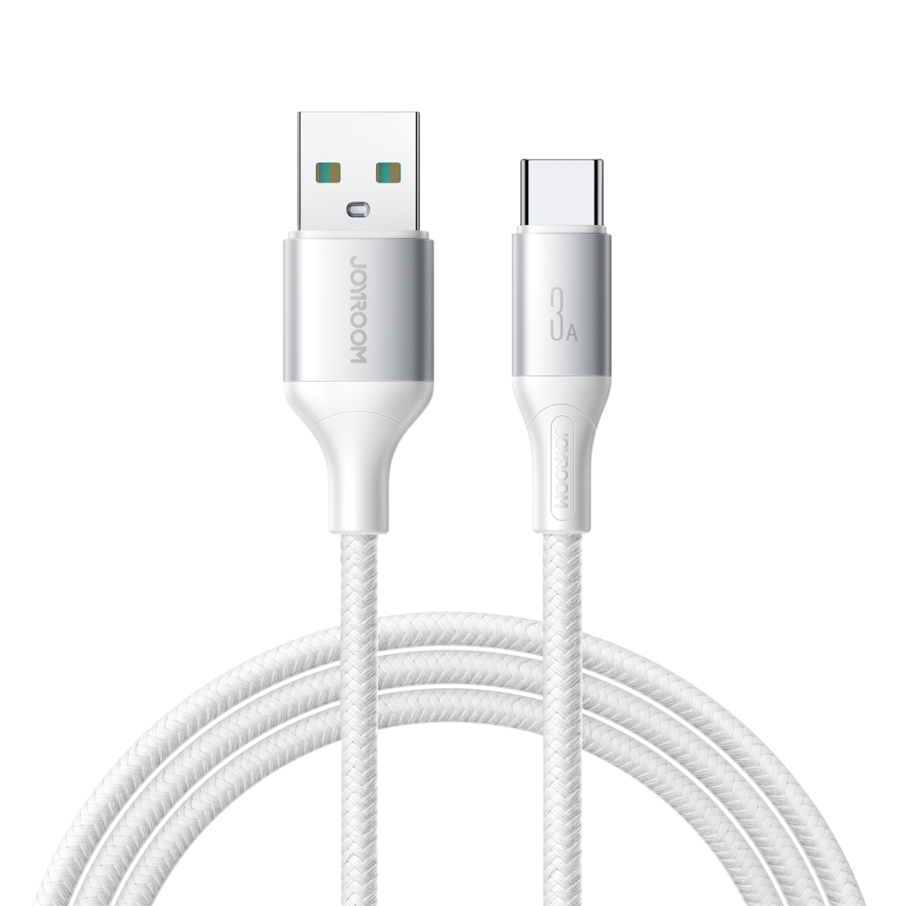 Joyroom S-A28 Flash serijos 3A USB-A - USB-C kabelis 1m - baltas