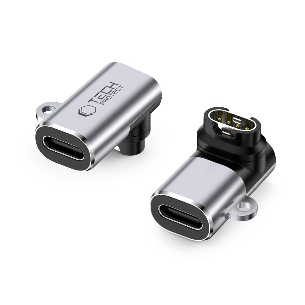 Tech-Protect Ultraboost USB-C kampinis adapteris Garmin laikrodžiui - pilkas