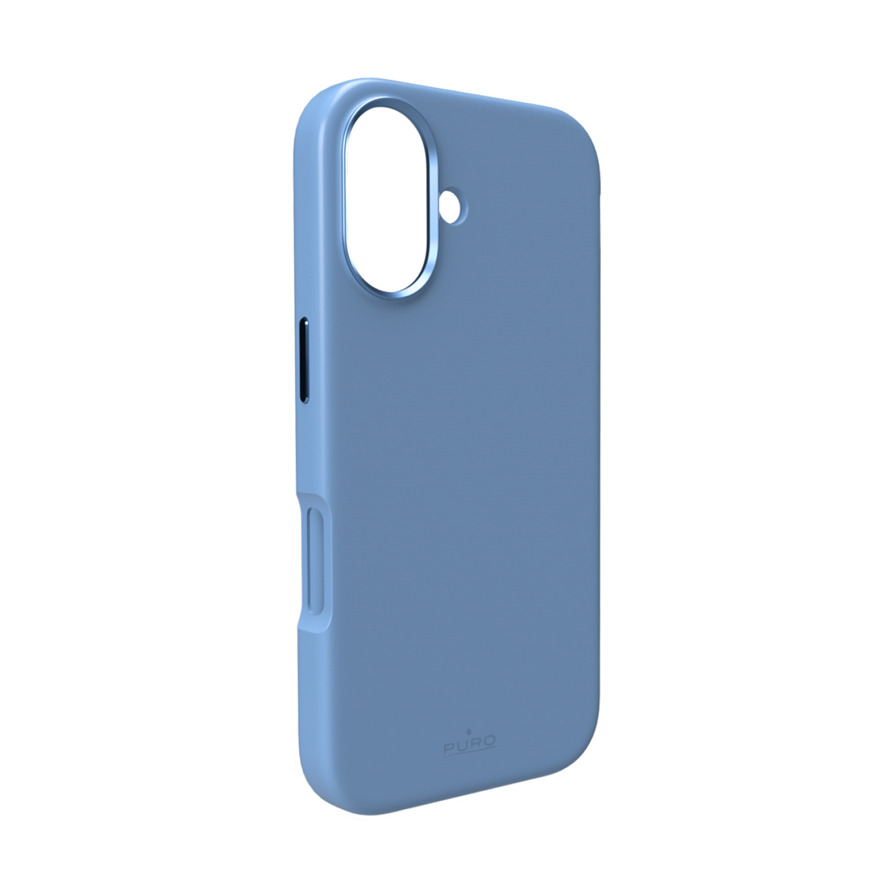 Pure Icon Magnetinis Pro skystas silikoninis dėklas iPhone 17, MagSafe suderinamas, su kameros apsauga ir aliuminio mygtukais - mėlynas