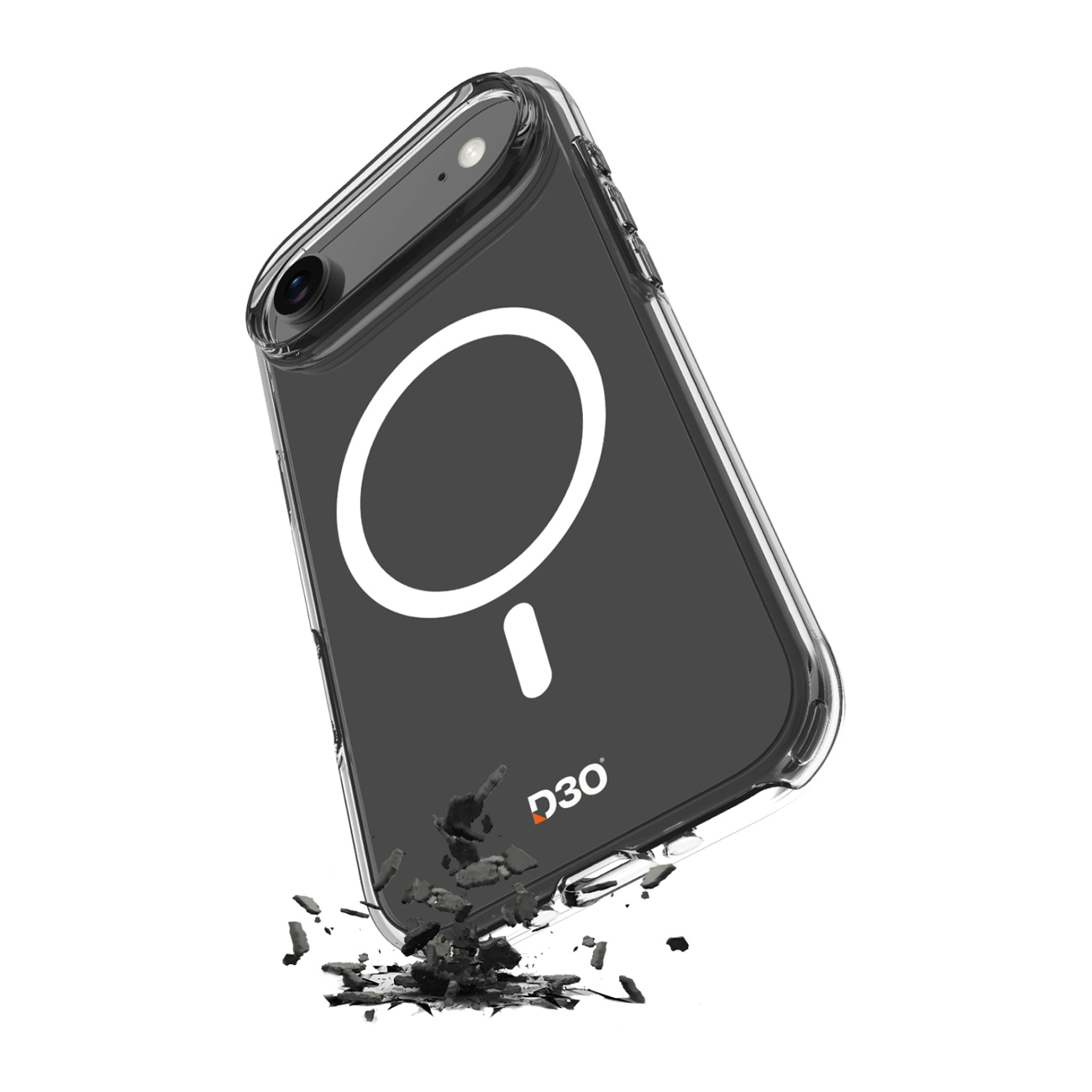 Puro Impact skaidrus D3O TPU+PC magnetinis dėklas telefonui iPhone 17 Air - permatomas