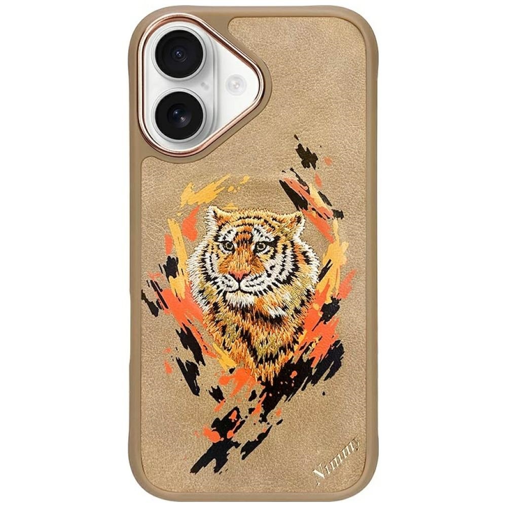 Nimmy Tiger magnetinis dėklas telefonui iPhone 16 - rudas